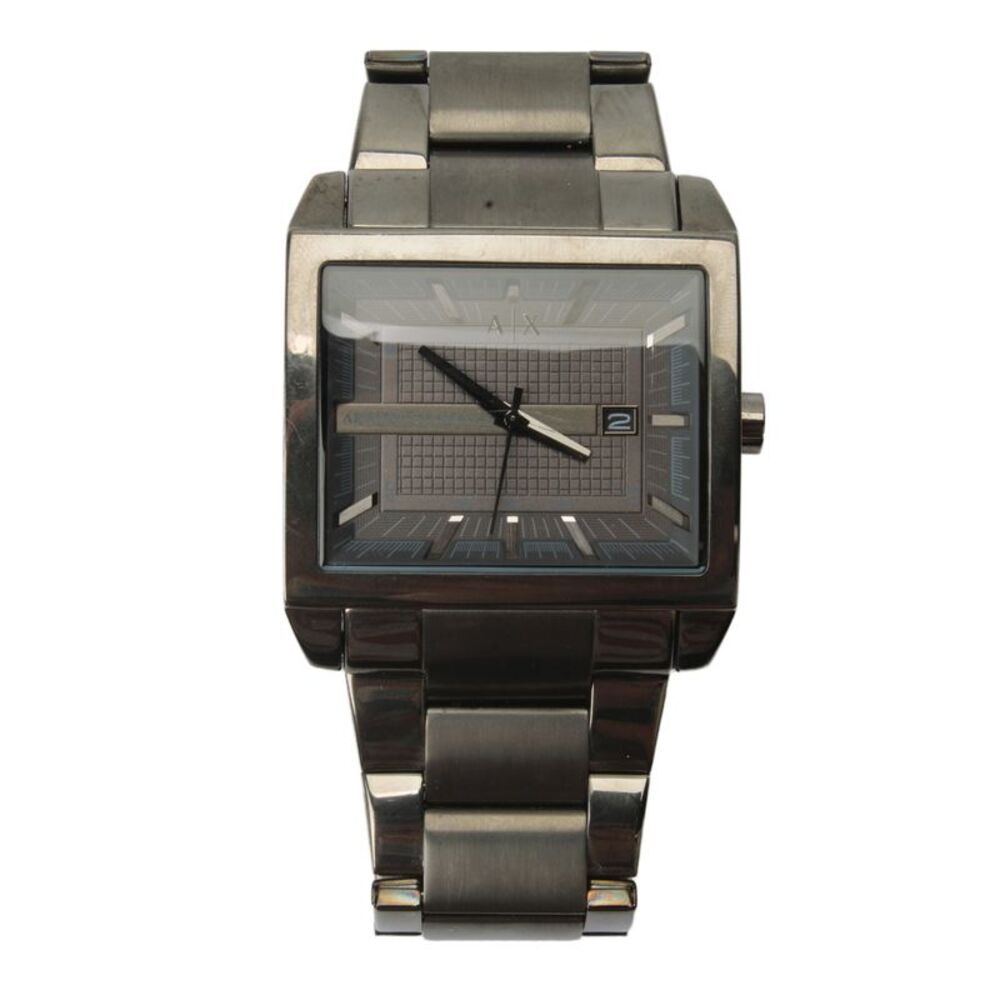 Armani Exchange Mens Gunmetal Stainless Steel Tenno AX2211 Quartz Watch 43mm